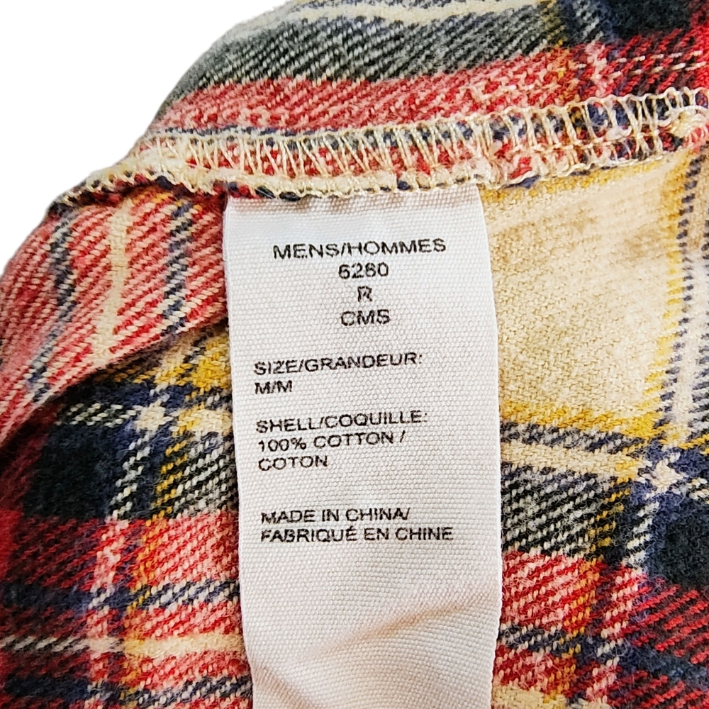 Woolrich Red & Tan Plaid Outdoor Hiking Fishing Flannel Casual Button Down Shirt - Picture 11 of 11